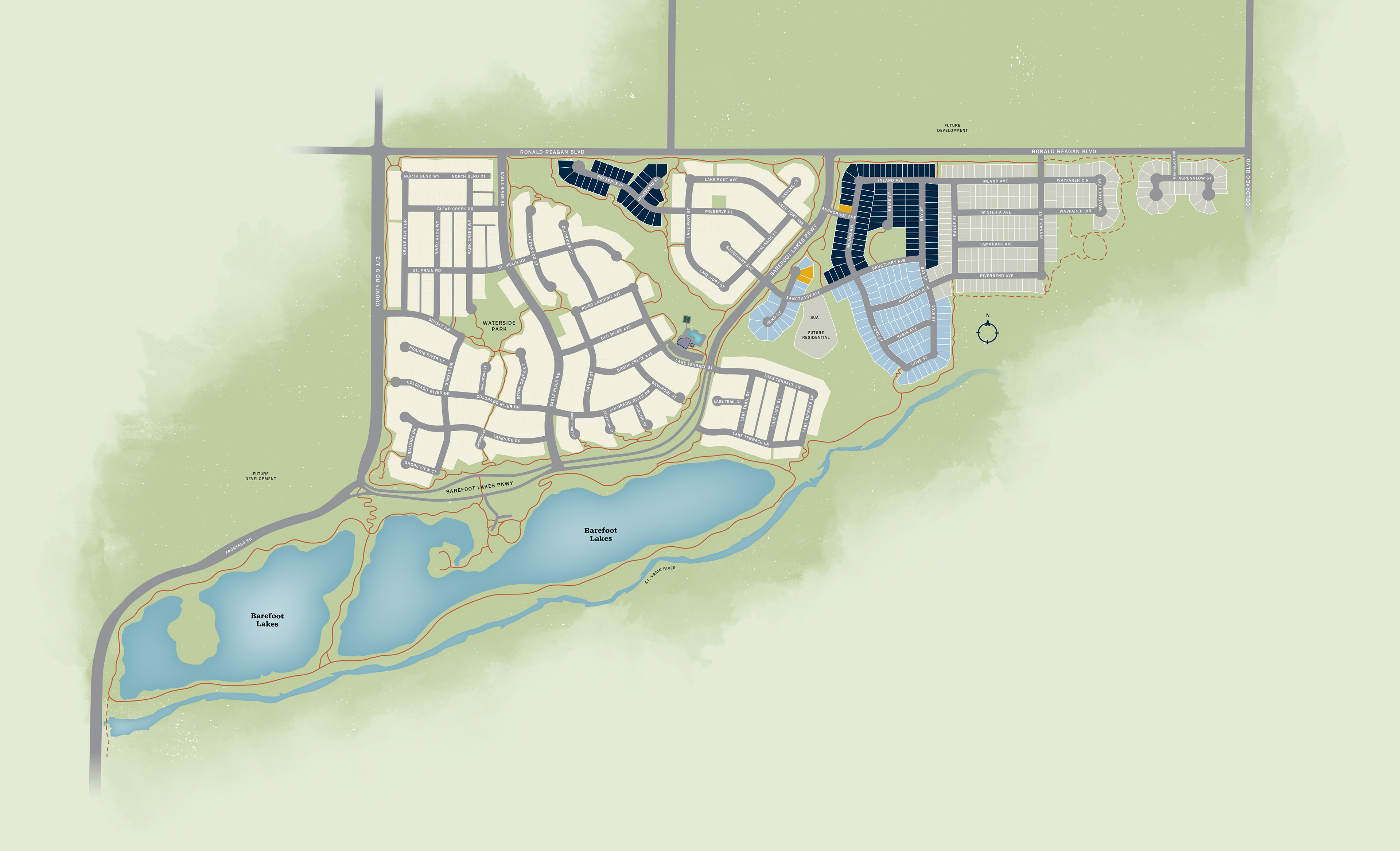 Barefoot Lakes Community Map In Firestone Colorado