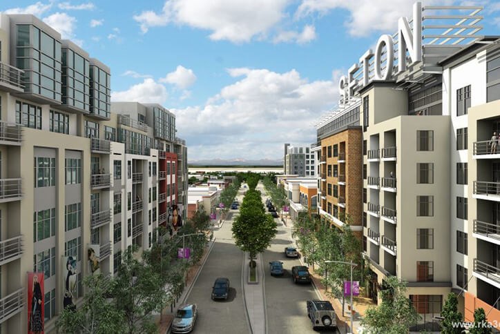 Rendering of the future Seton retail area in Calgary, Alberta